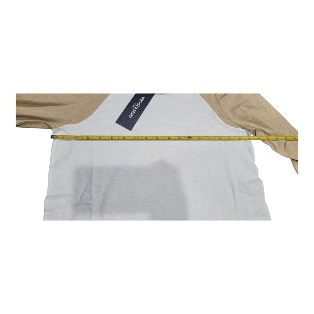 Veronica Beard White and Tan Long Sleeve Tee - Picture 7 of 14